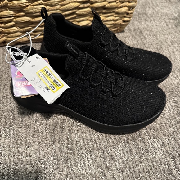 SSPORT by Skechers Slip-On Womens6.5 Sneakers With Memory Foam Black Glitter NWT - Picture 2 of 7